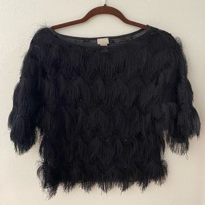 H&M cropped fringe shirt